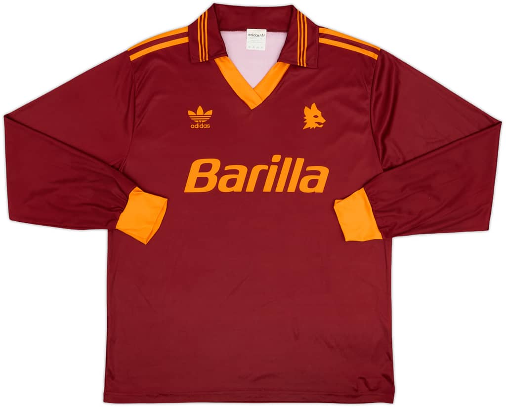 1992-94 Roma Home L/S Shirt - 9/10 - (L)