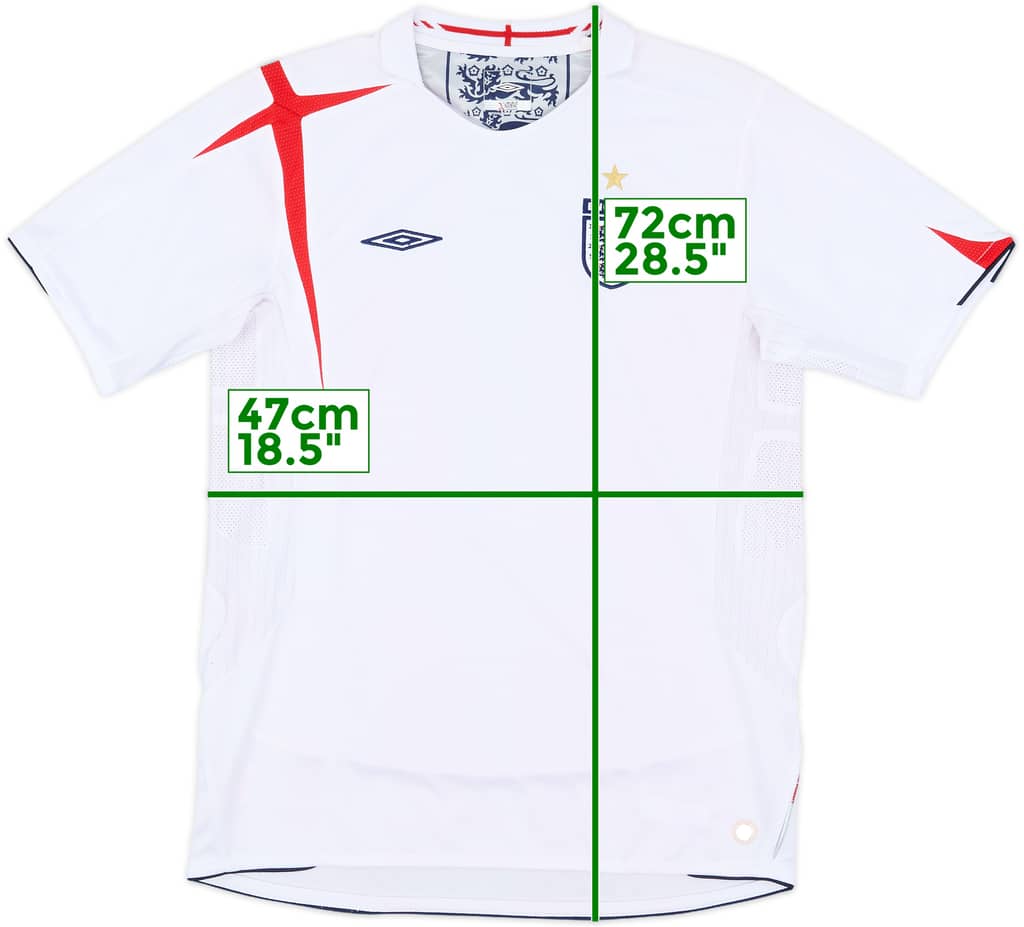 2005-07 England Home Shirt - 5/10 - (XL.Boys)