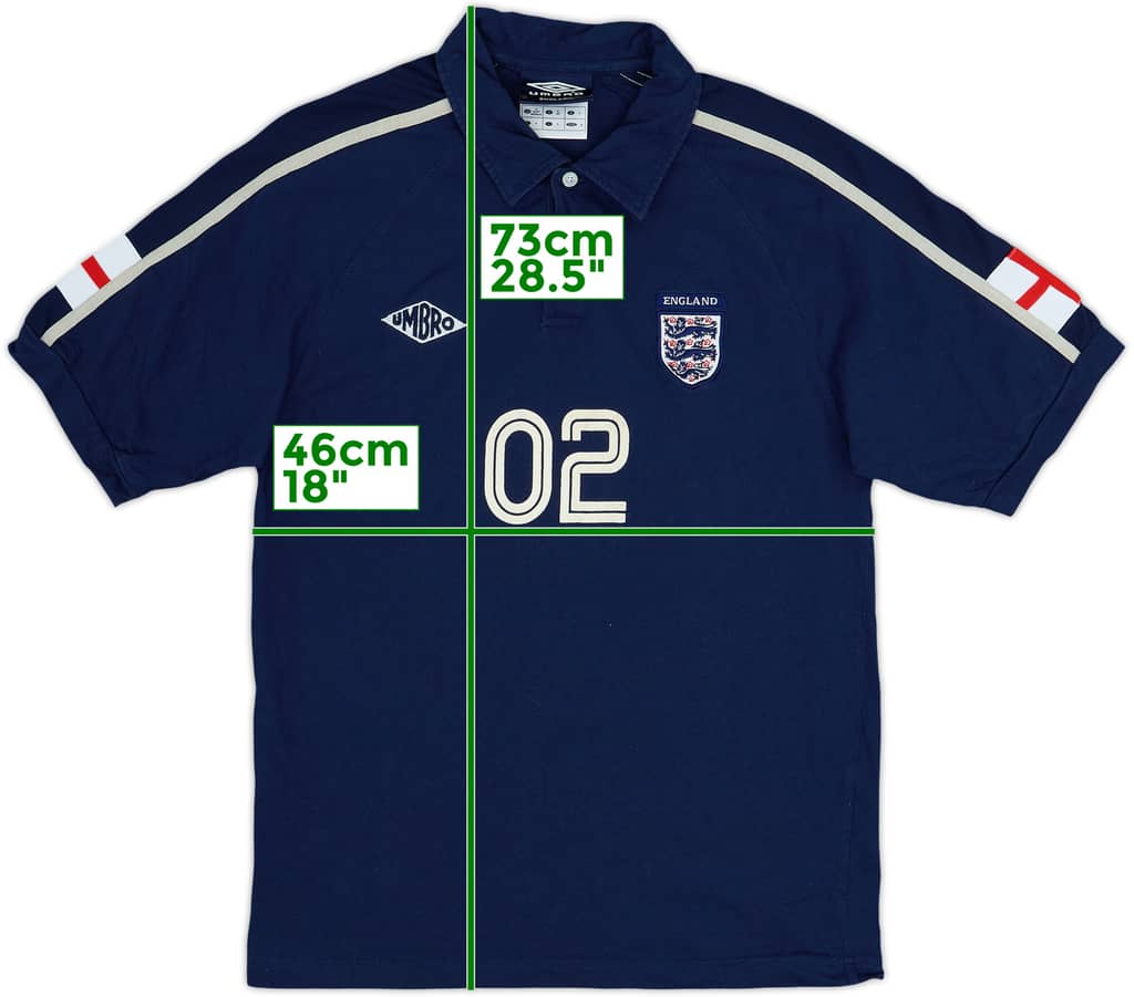 2002-04 England Umbro Polo Shirt #02 - 8/10 - (S)