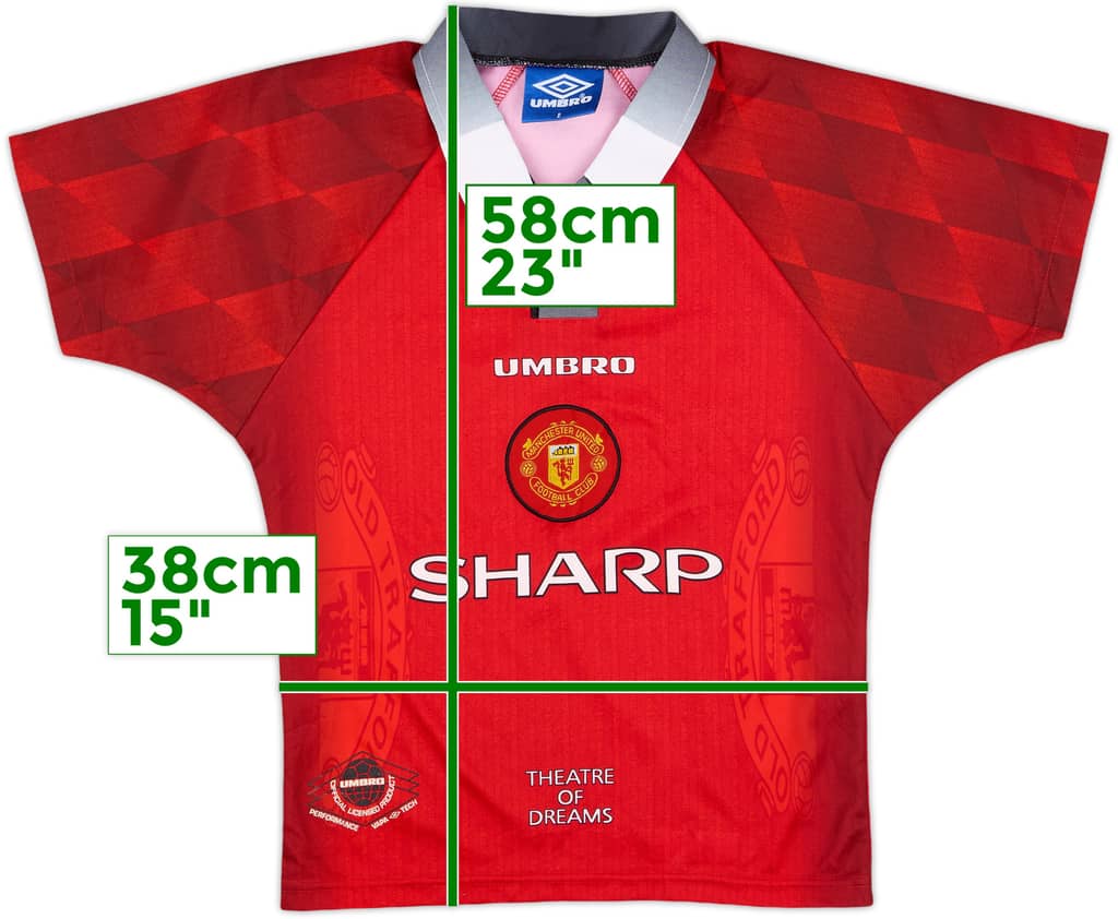 1996-98 Manchester United Home Shirt - 10/10 - (S.Boys)
