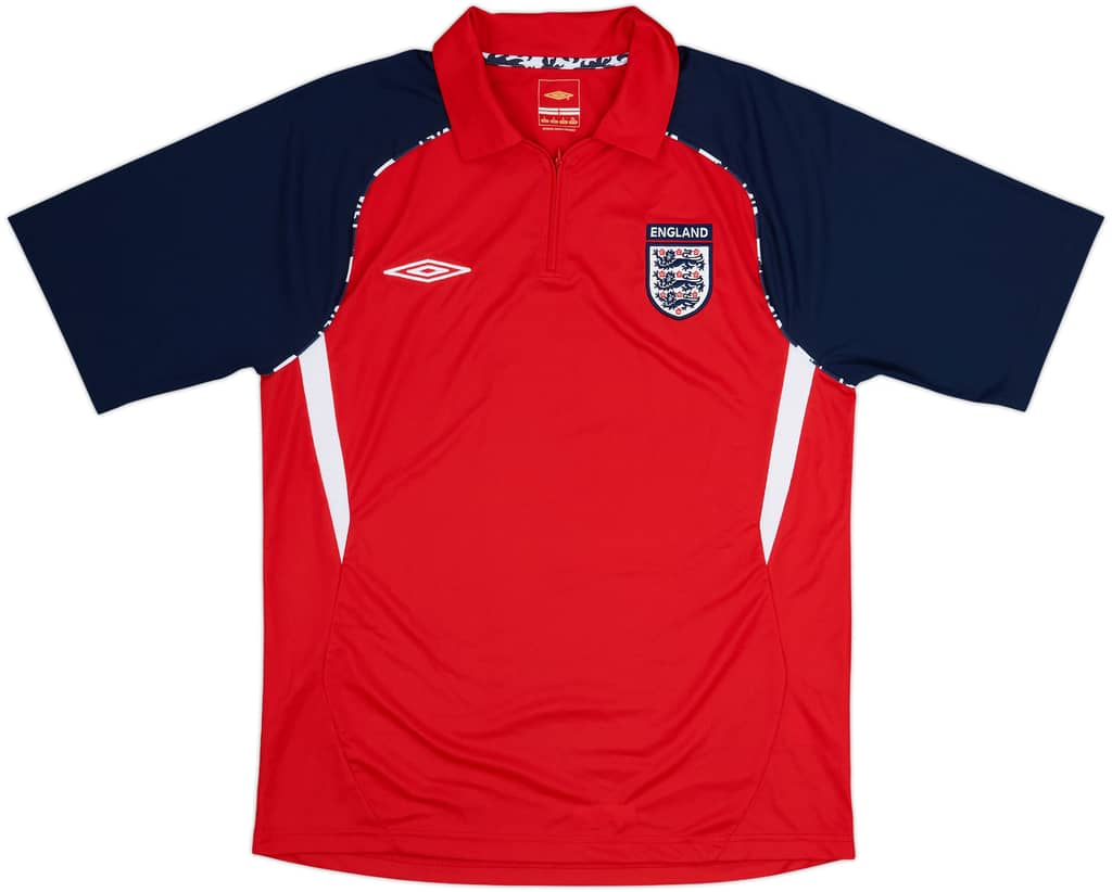 2004-06 England Umbro 1/4 Zip Polo Shirt - 9/10 - (L)