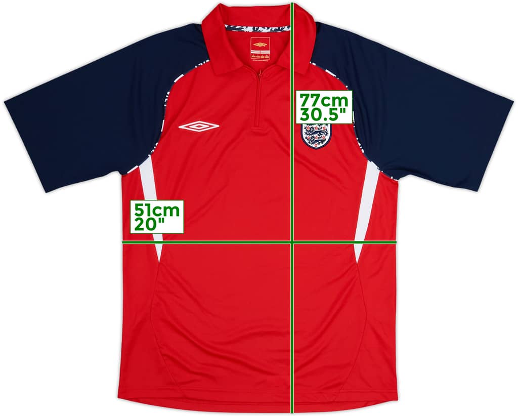 2004-06 England Umbro 1/4 Zip Polo Shirt - 9/10 - (L)