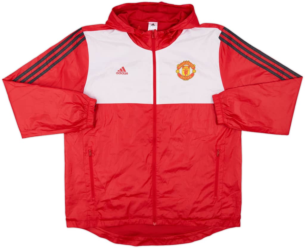 2017-18 Manchester United adidas Hooded Rain Jacket - 10/10 - (XL)