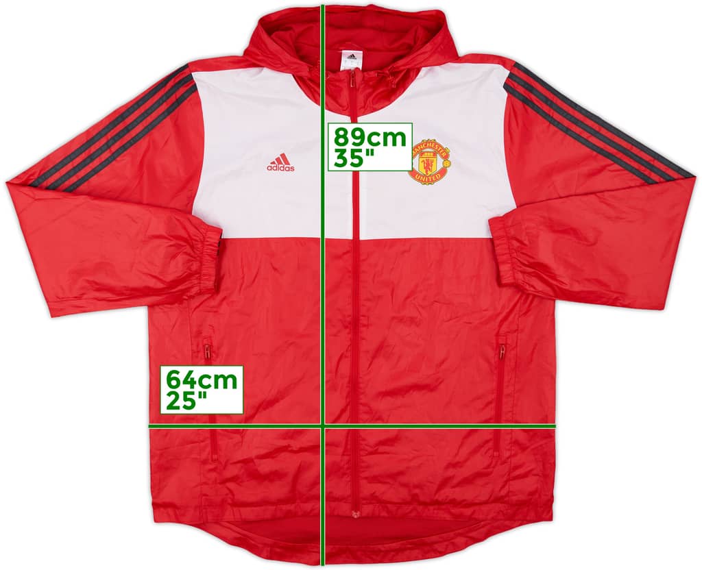 2017-18 Manchester United adidas Hooded Rain Jacket - 10/10 - (XL)