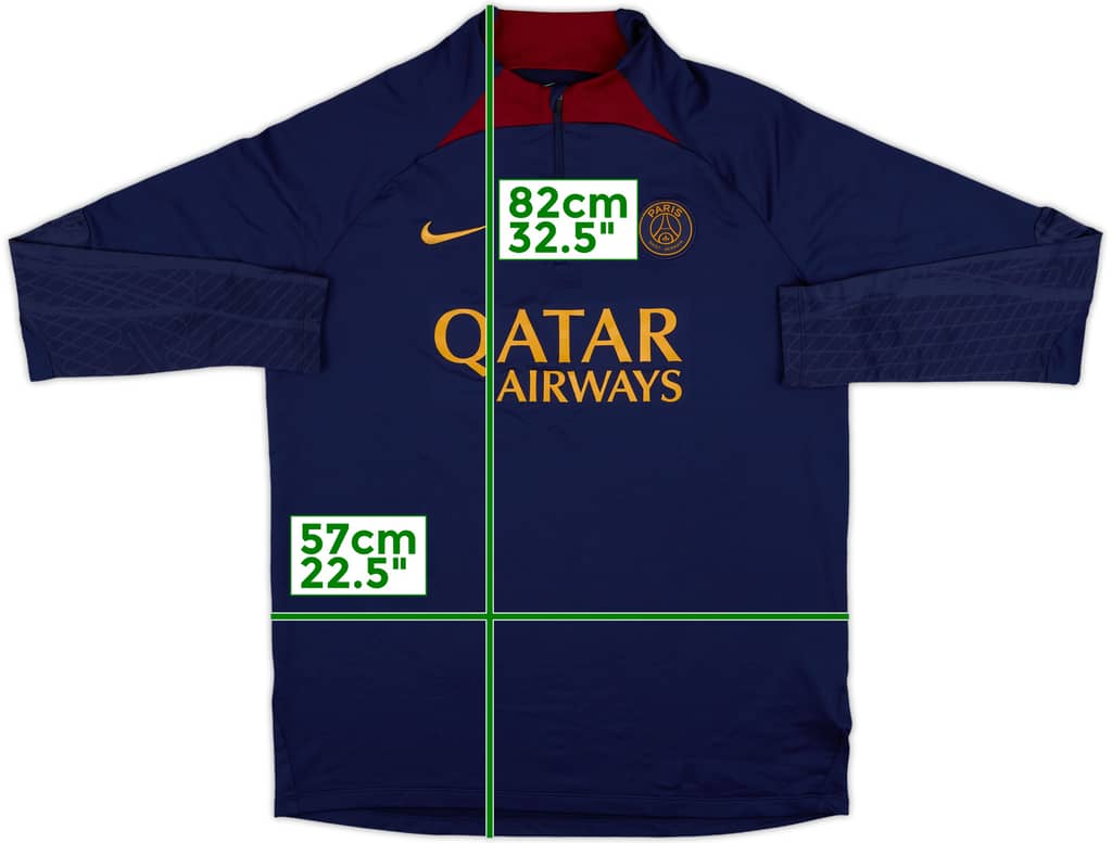 2023-24 Paris Saint-Germain Nike 1/4 Zip Drill Top - 9/10 - (L)