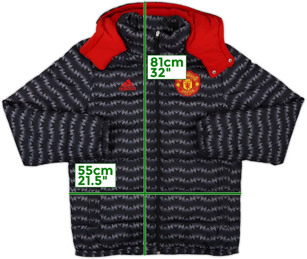 2015-16 Manchester United adidas Padded Bench Coat - 10/10 - (M)