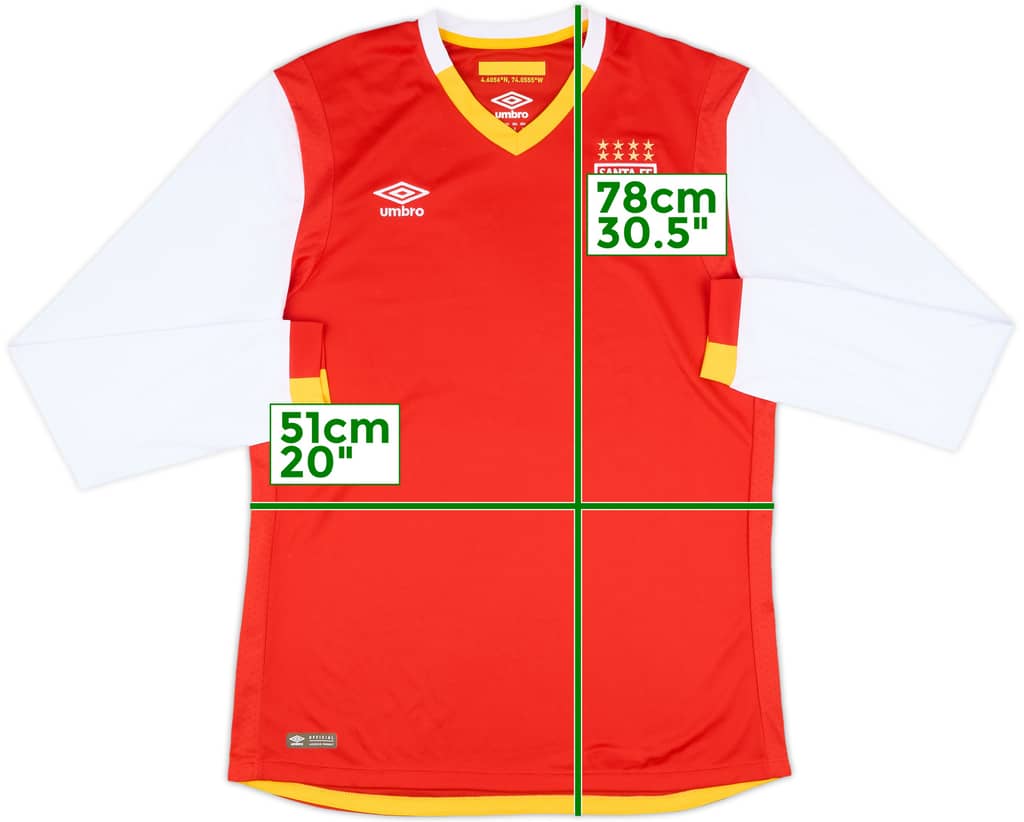 2017 Independiente Santa Fe Home L/S Shirt - 9/10 - (L)