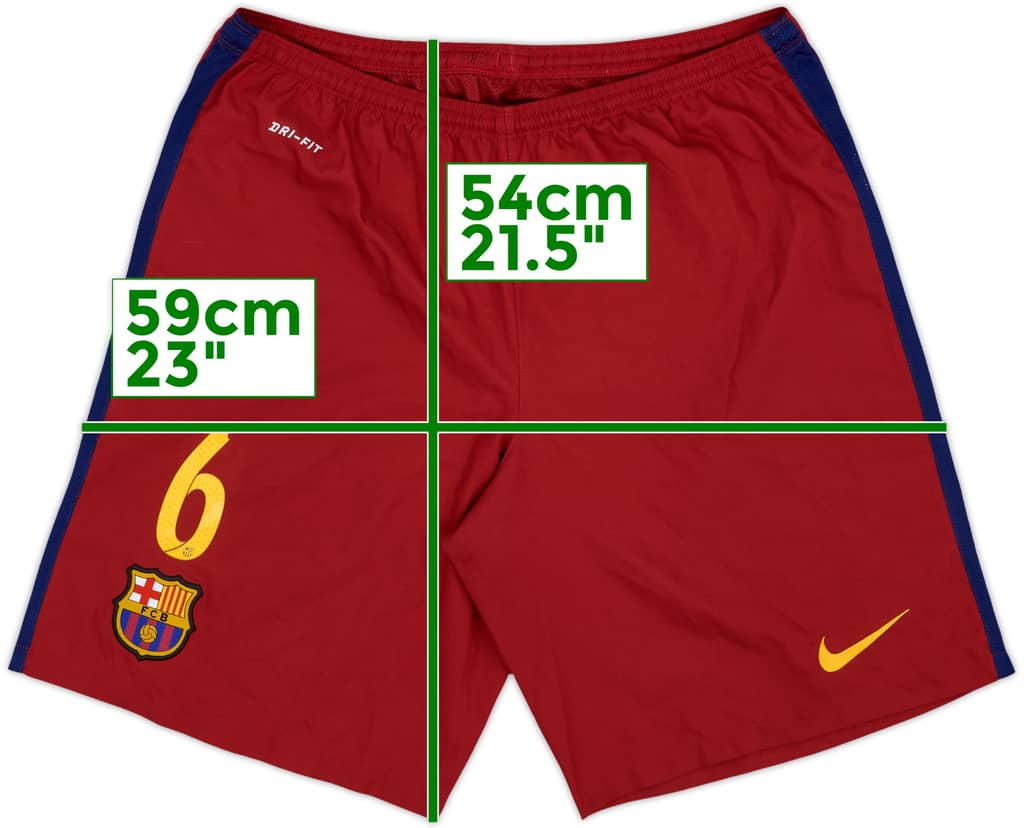 2015-16 Barcelona Home Shorts #6 - 7/10 - (L)