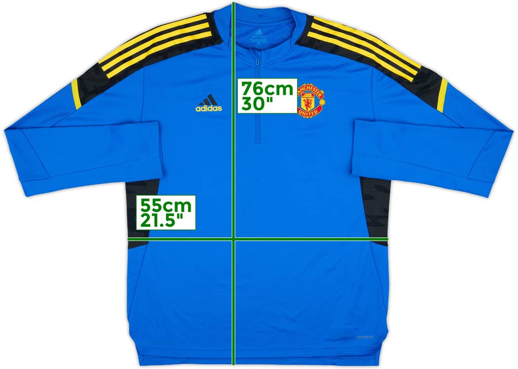 2021-22 Manchester United adidas 1/4 Zip Drill Top - 7/10 - (XL)