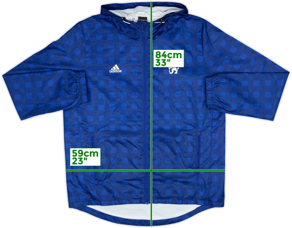 2016-17 Chelsea adidas Hooded Rain Jacket - 8/10 - (XL)