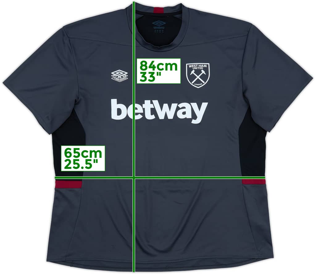 2023-24 West Ham Staff Issue Umbro Training Shirt 'BC' - 8/10 - (4XL)