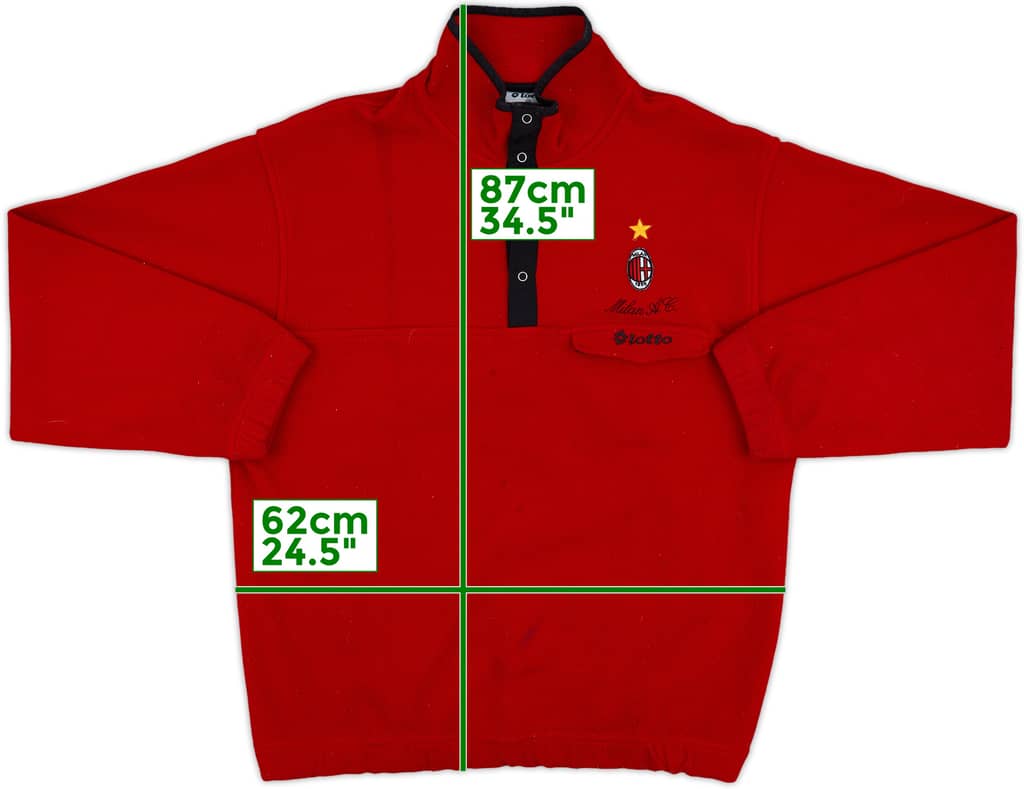 1995-96 AC Milan Lotto Fleece Top - 8/10 - (XL)