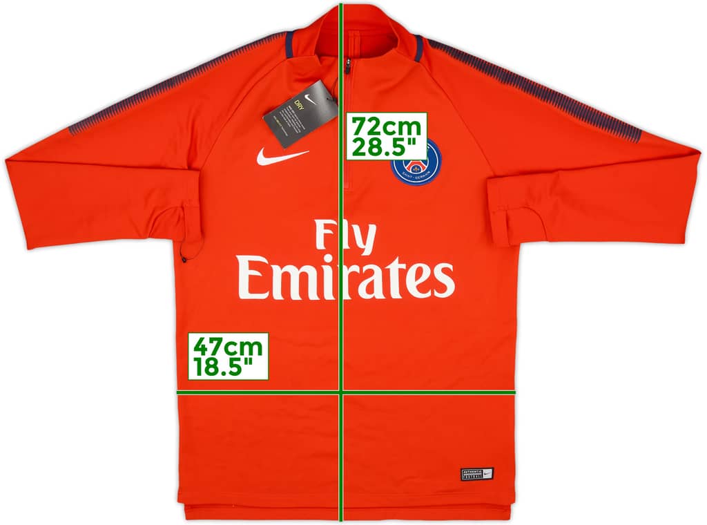 Top de entrenamiento con cremallera 1/4 Nike del Paris Saint-Germain 2017-18 (M)