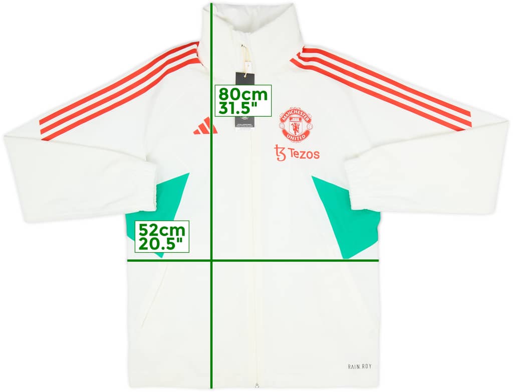 2023-24 Manchester United adidas Hooded Rain Jacket (S)