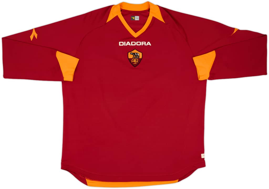 2006-07 Roma Home L/S Shirt - 8/10 - (XL)