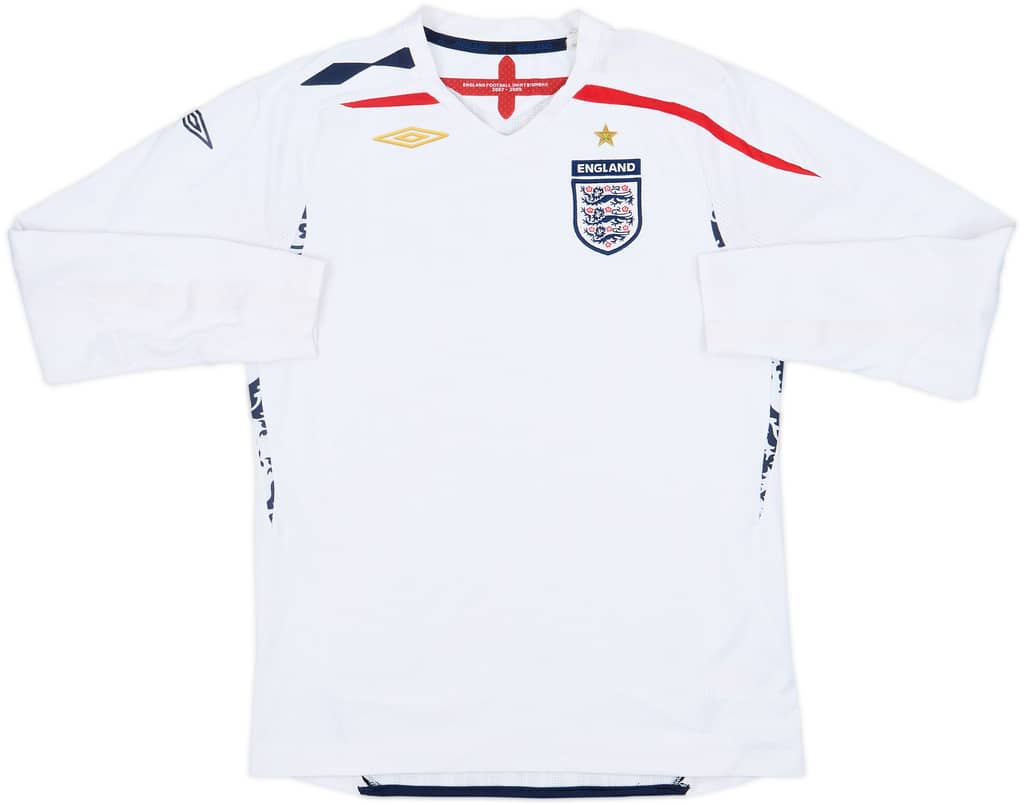 2007-09 England Home L/S Shirt - 9/10 - (L.Boys)