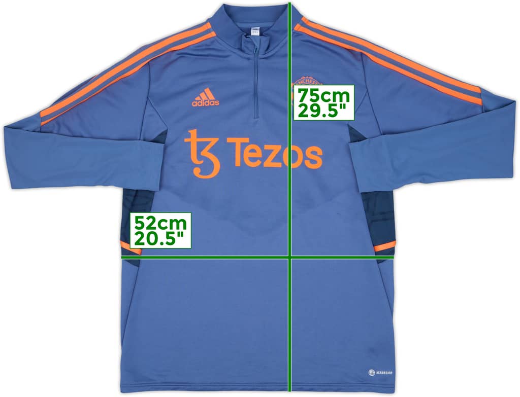 2021-22 Manchester United adidas 1/4 Zip Training Top - 7/10 - (M)