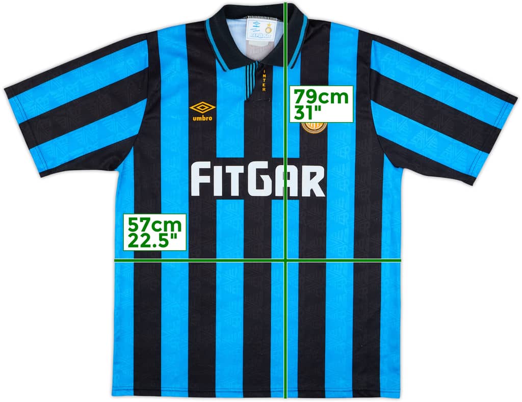1991-92 Inter Milan Home Shirt - 9/10 - (XL)