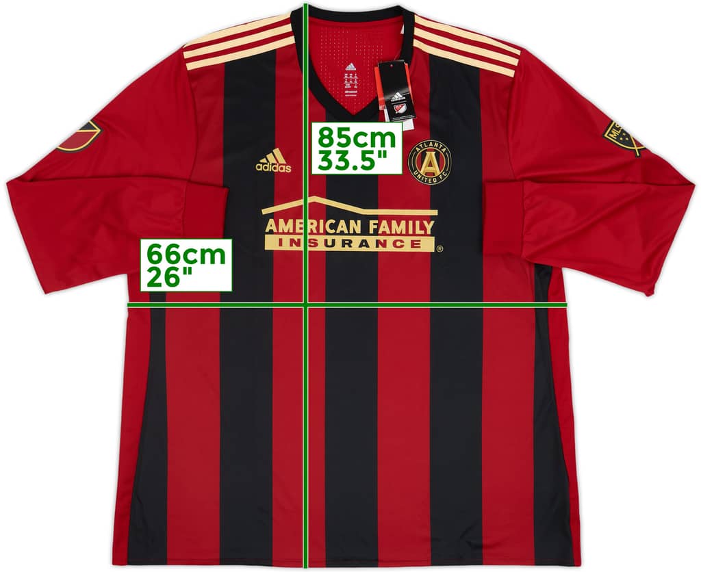 Camiseta auténtica de manga larga de local del Atlanta United 2017 (3XL)
