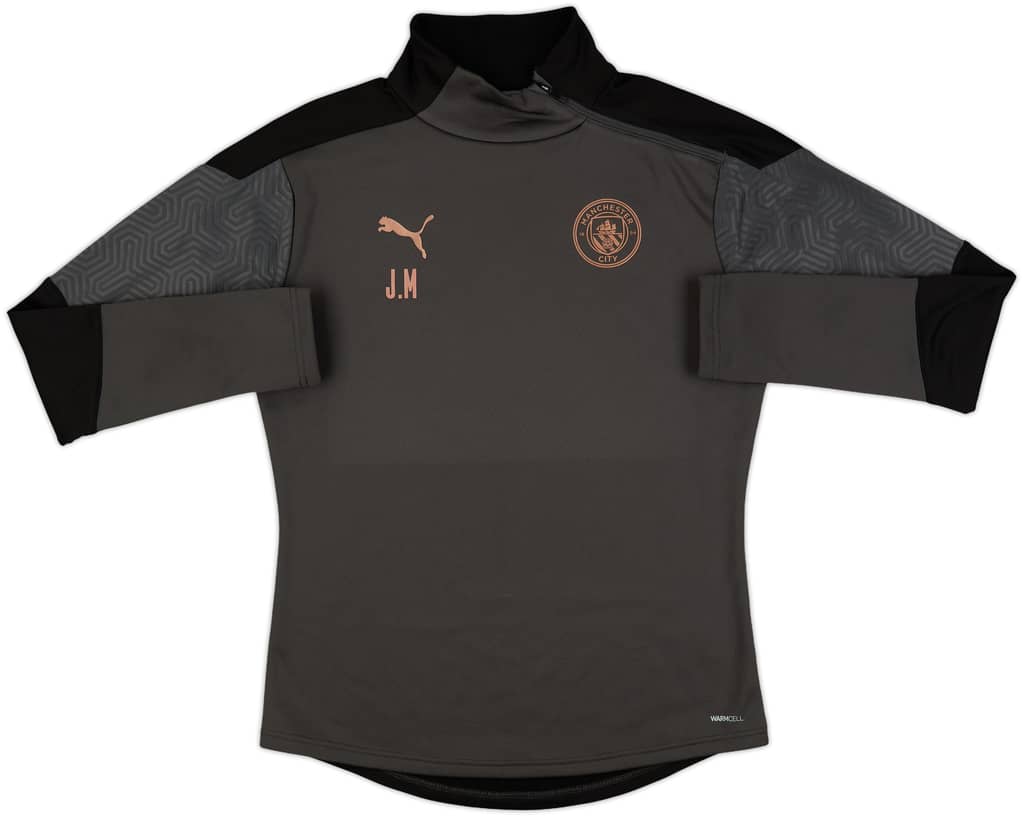 2019-20 Manchester City Staff Issue 1/4 Zip Training Top J.M - 8/10 - (M)