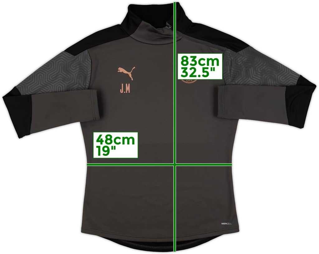 2019-20 Manchester City Staff Issue 1/4 Zip Training Top J.M - 8/10 - (M)