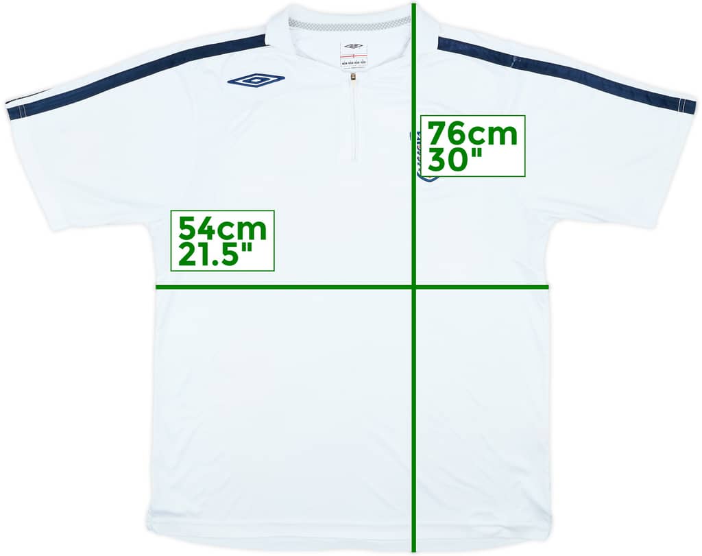 2006-07 England Umbro 1/4 Zip Polo Shirt - 7/10 - (L)