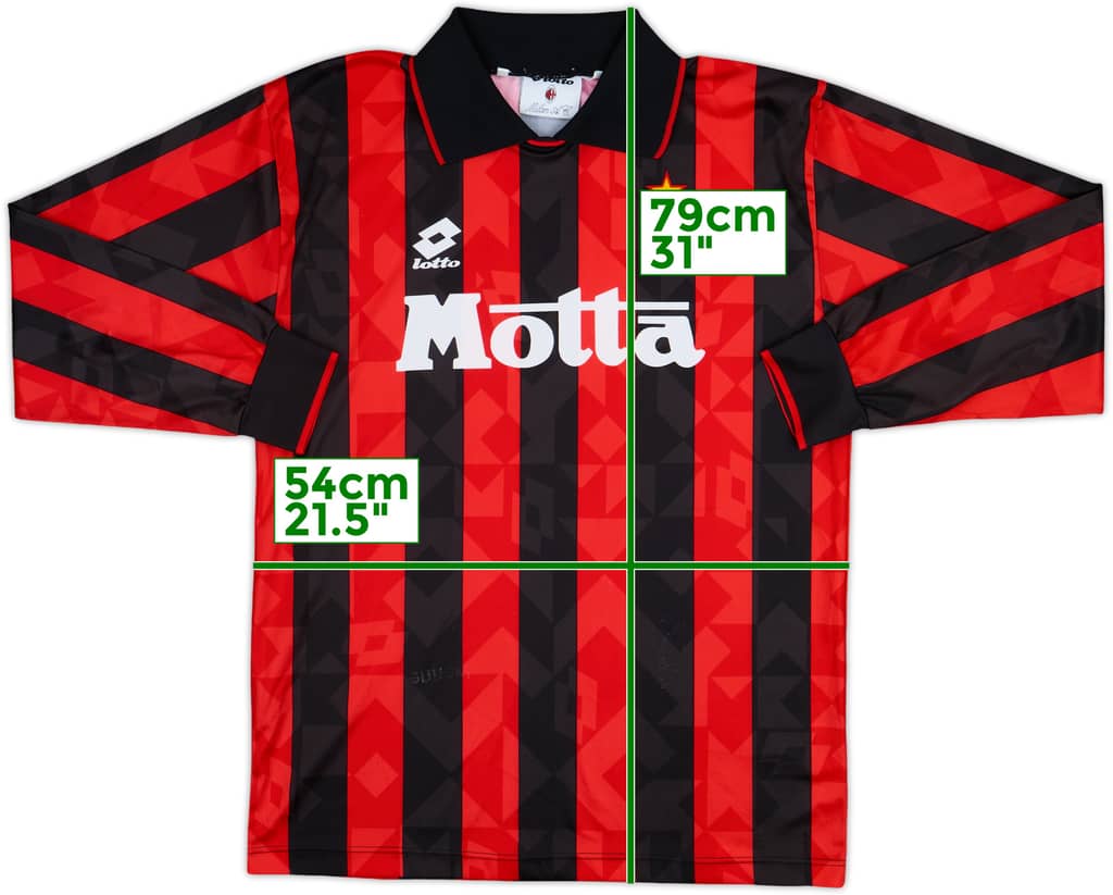 1993-94 AC Milan Home L/S Shirt - 5/10 - (XL)