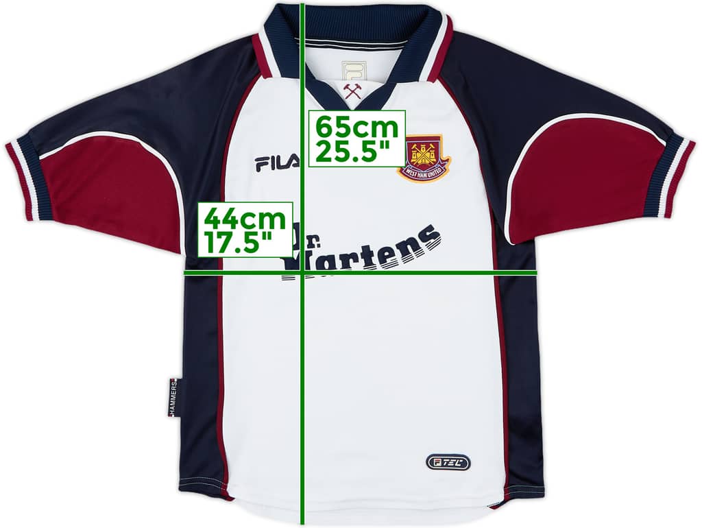 1999-01 West Ham Away Shirt - 8/10 - (L.Boys)