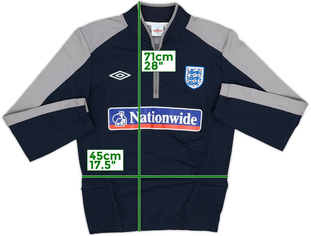 2009-10 England Umbro 1/4 Zip Drill Top - 8/10 - (M)