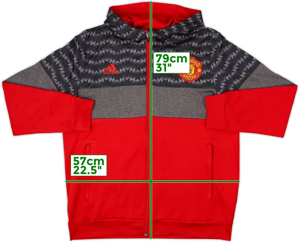 2015-16 Manchester United adidas Hooded Track Jacket - 10/10 - (L)