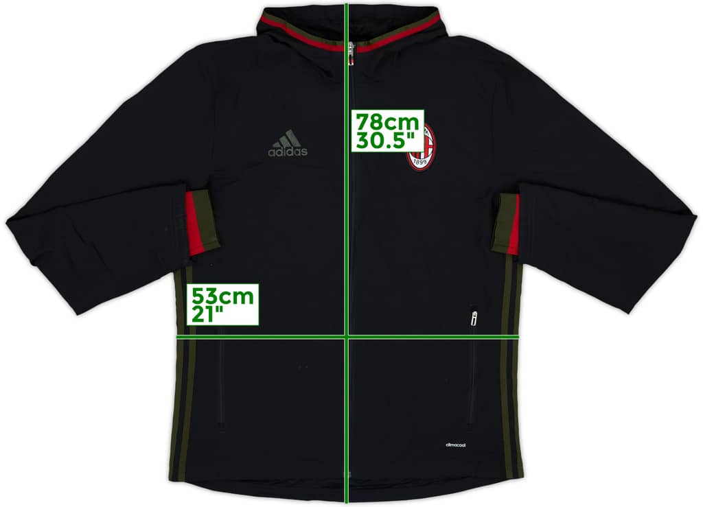 2016-17 AC Milan adidas Hooded Track Jacket - 7/10 - (M)