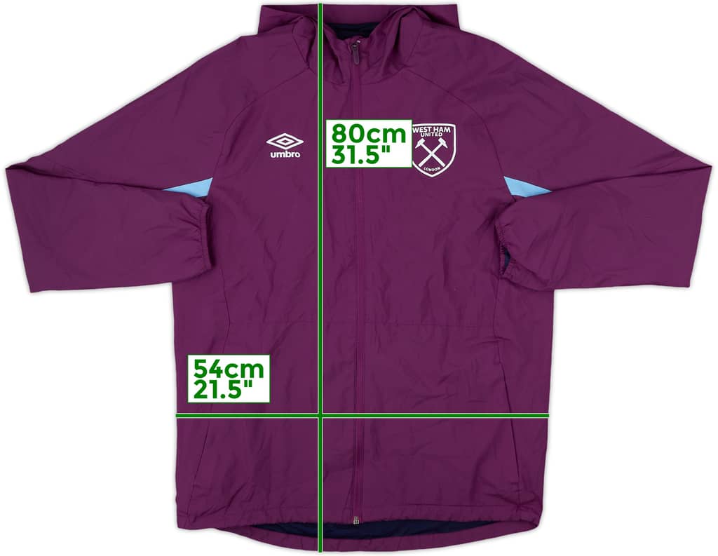 2019-20 West Ham United Umbro Hooded Rain Jacket - 10/10 - (M)
