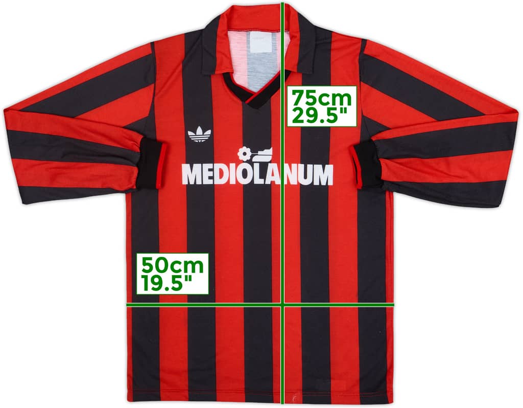 1990-91 AC Milan Home L/S Shirt - 10/10 - (M)
