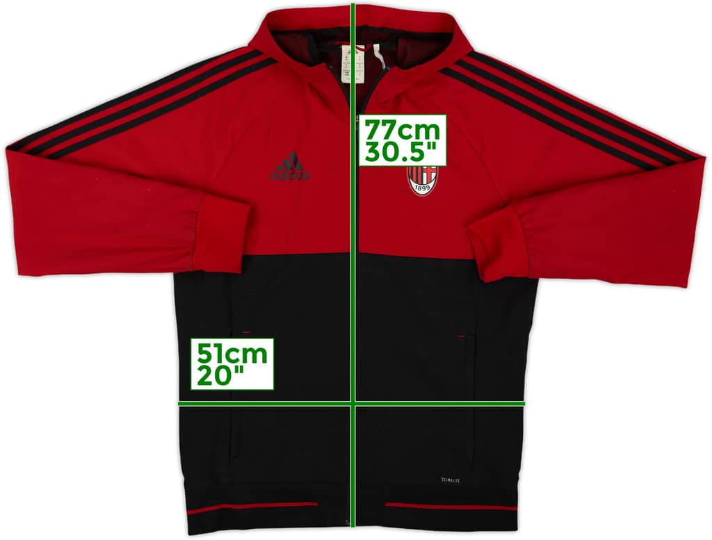 2017-18 AC Milan adidas Hooded Track Jacket - 7/10 - (M)