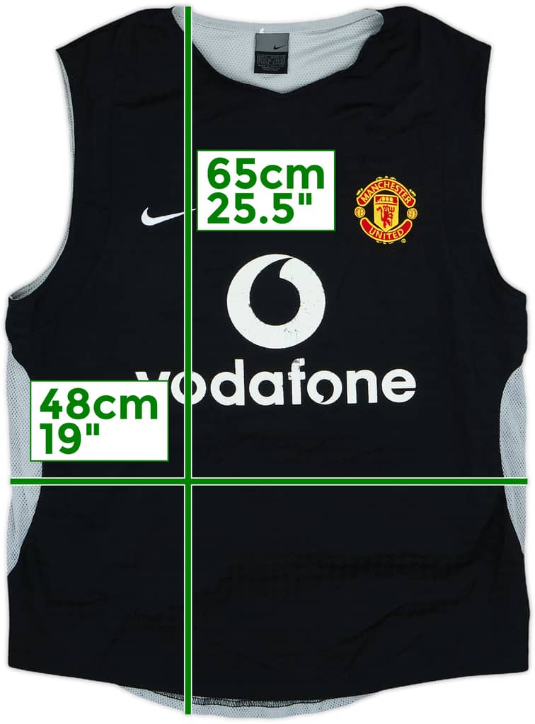 2003-04 Manchester United Player Issue Nike Training Vest - 5/10 - (S)