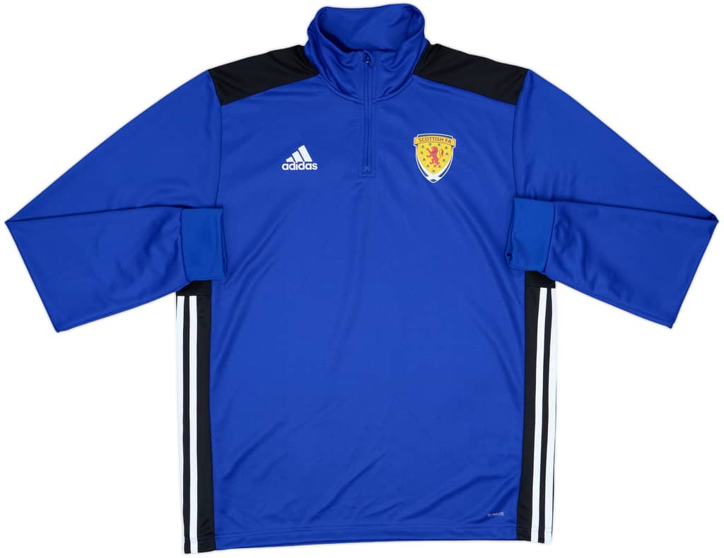 2018 Scotland Referee adidas Hooded 1/4 Zip Drill Top - 8/10 - (L)