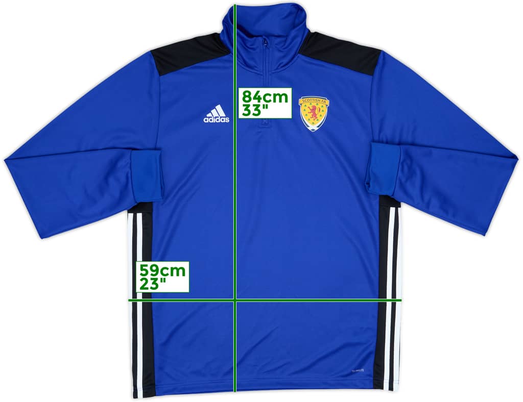 2018 Scotland Referee adidas Hooded 1/4 Zip Drill Top - 8/10 - (L)