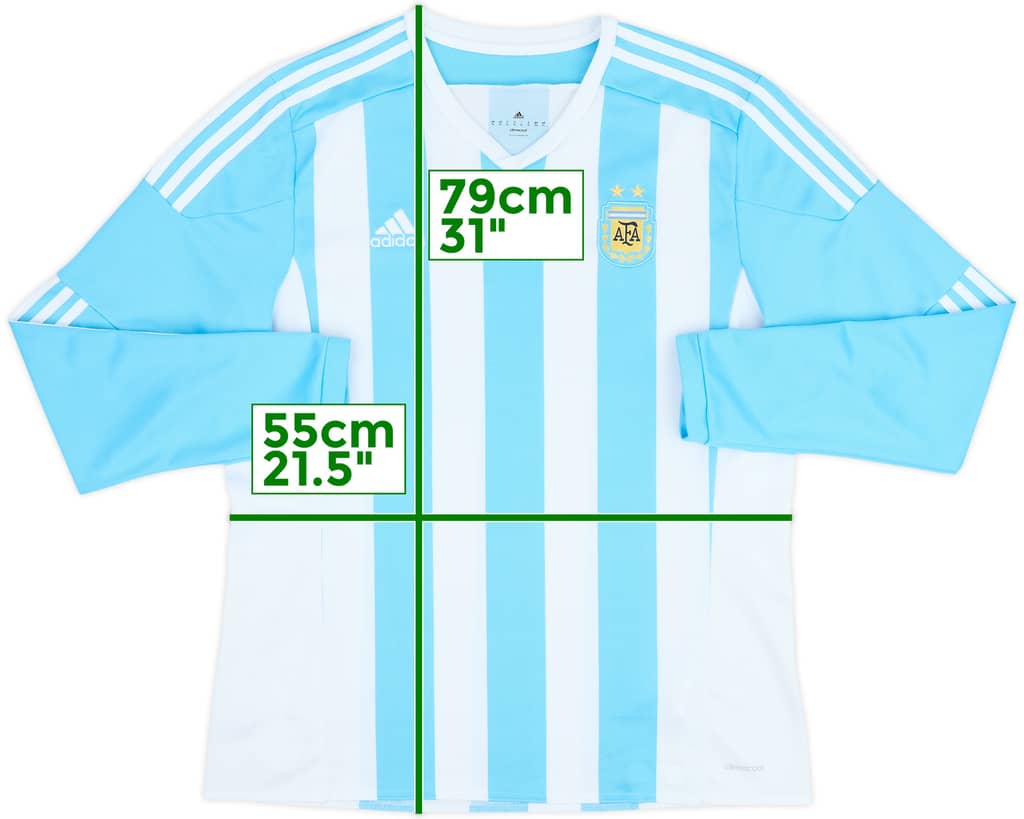 2015-16 Argentina Home L/S Shirt - 10/10 - (XL)