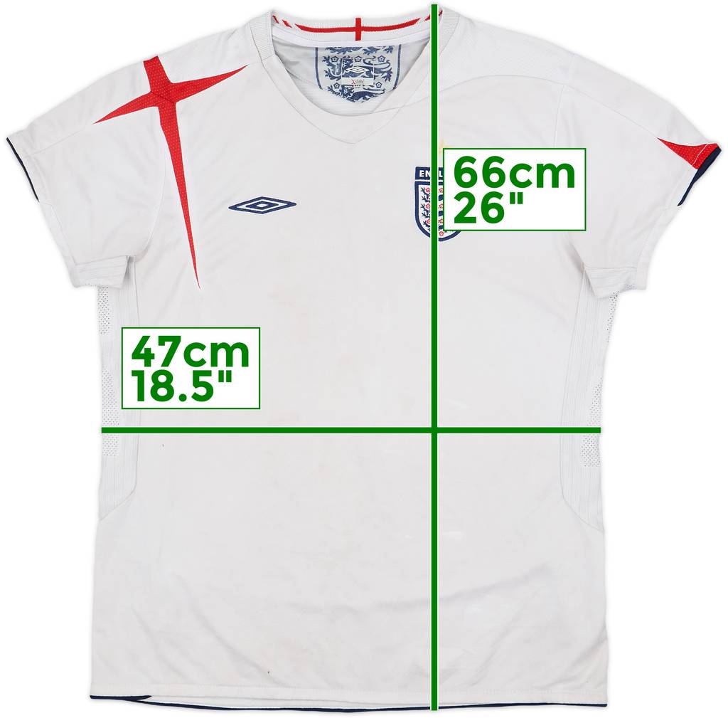2005-07 England Home Shirt - 4/10 - (Women's M)