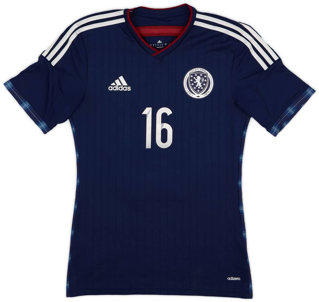 2014-15 Scotland Player Issue Home L/S Shirt #16 - 7/10 - (S)
