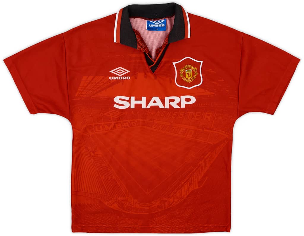 1994-96 Manchester United Home Shirt - 8/10 - (L.Boys)