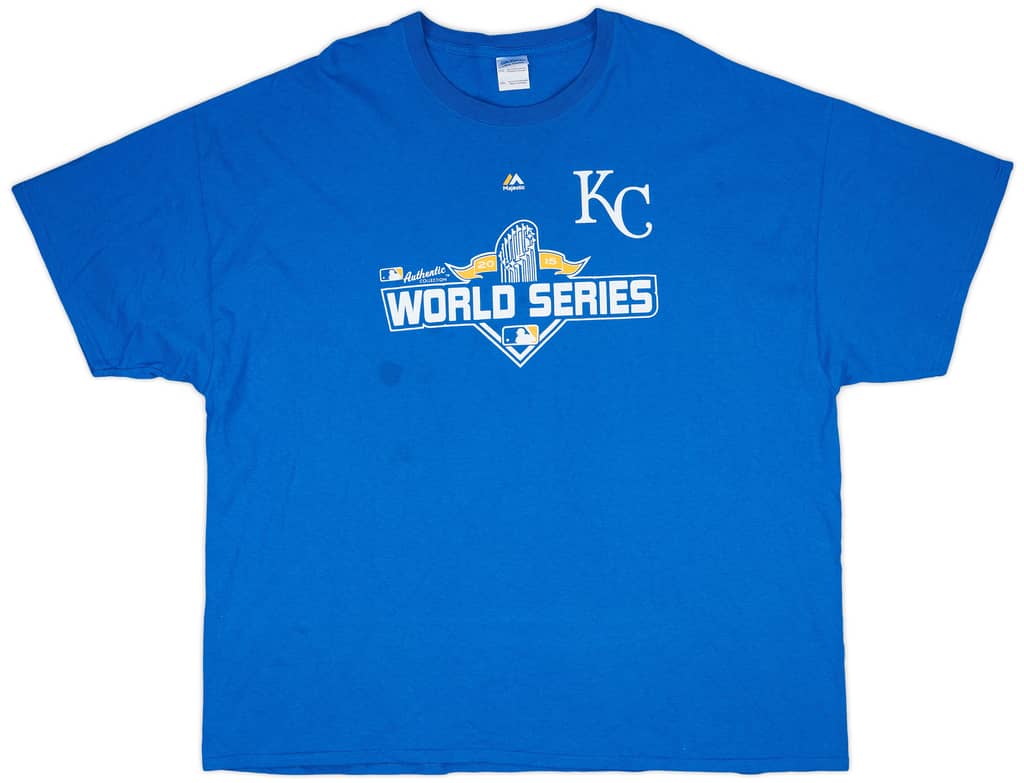 2015 Kansas City Royals World Series Majestic Tee - 7/10 - (3XL)
