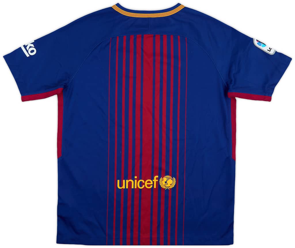 2017-18 Barcelona Home Shirt - 9/10 - (XL.Boys)