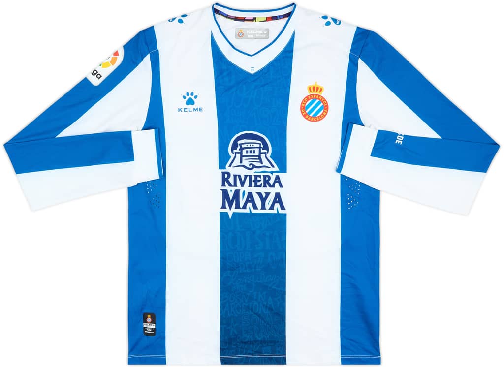 2019-20 Espanyol Home L/S Shirt - 6/10 - (L)