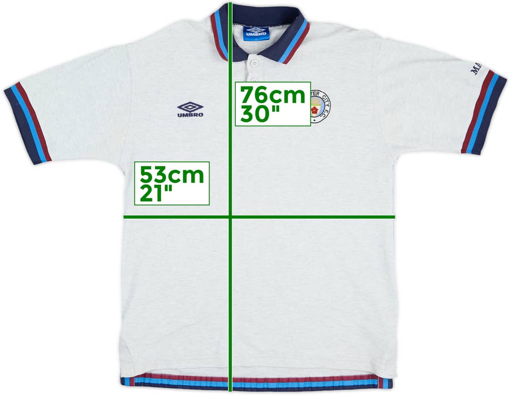 1996-97 Manchester City Umbro Polo Shirt - 6/10 - (L)