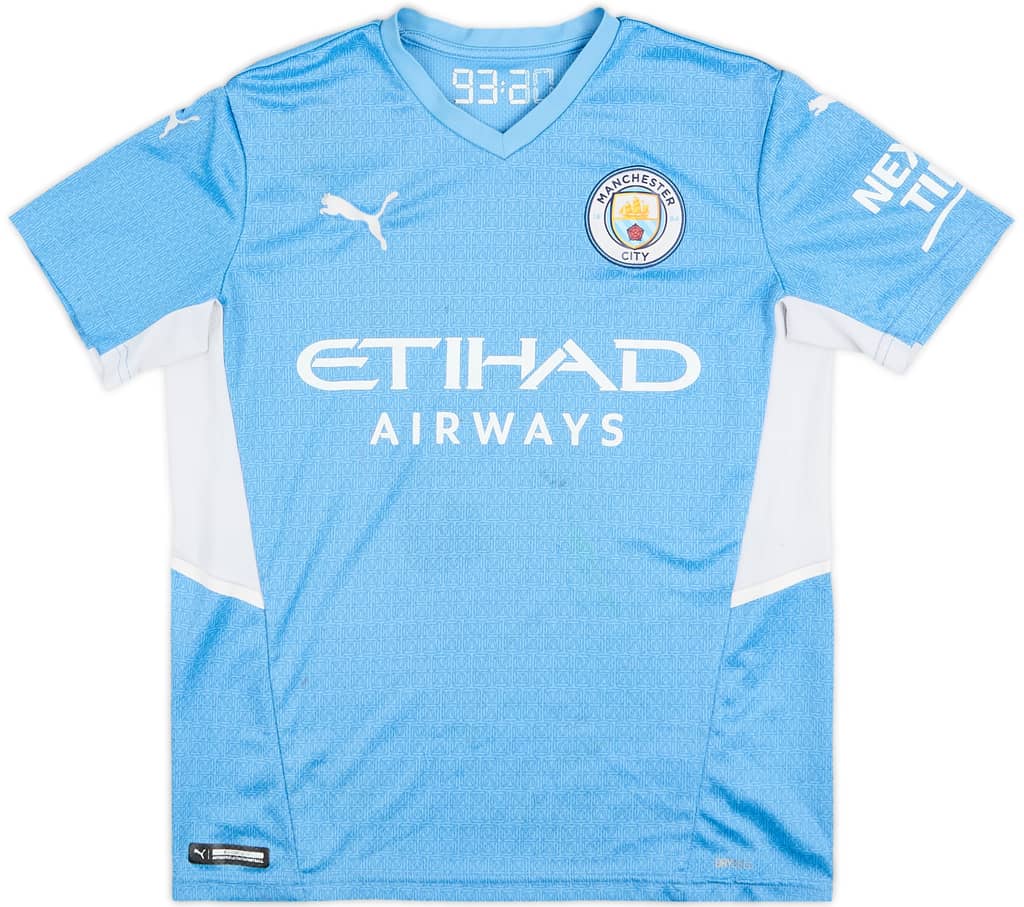 2021-22 Manchester City Home Shirt - 5/10 - (L.Boys)