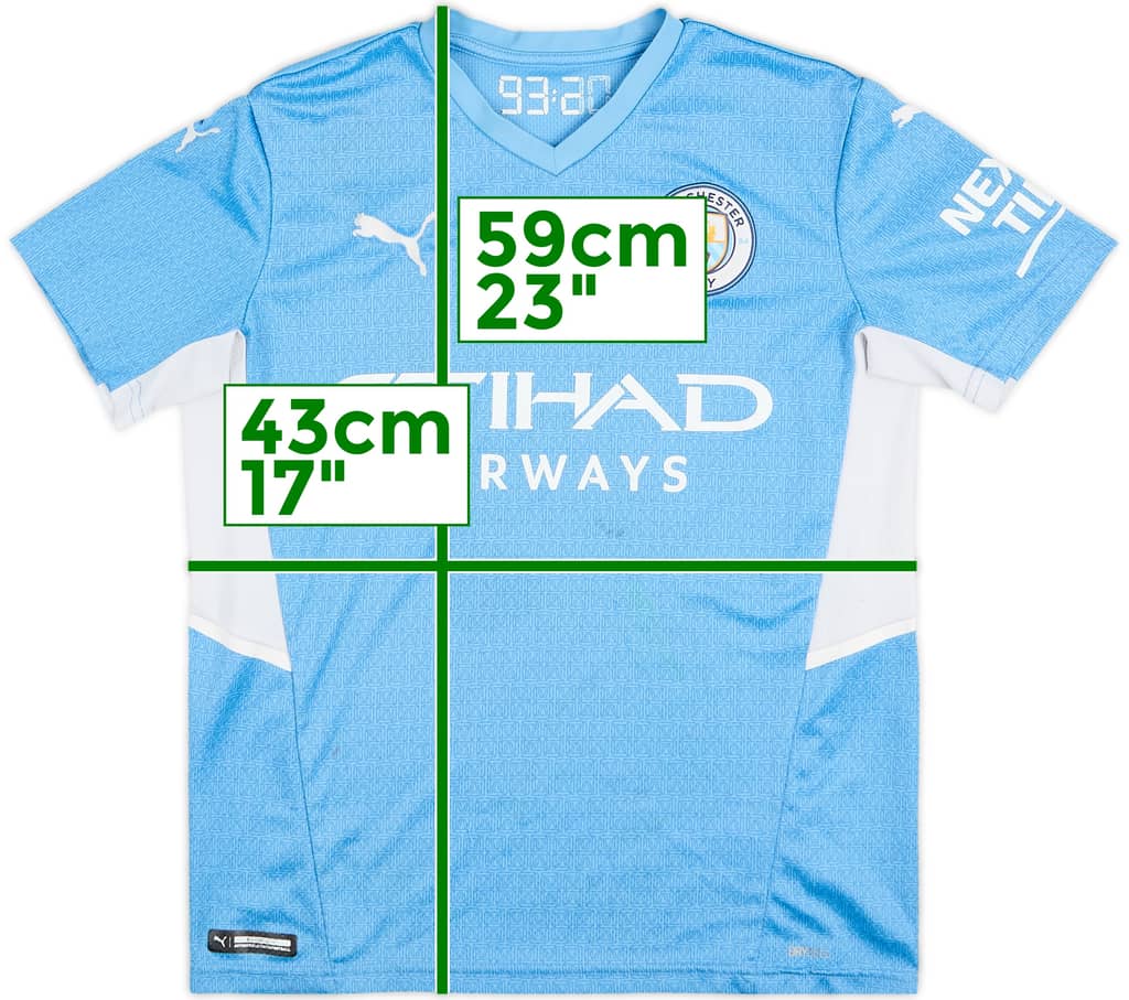 2021-22 Manchester City Home Shirt - 5/10 - (L.Boys)