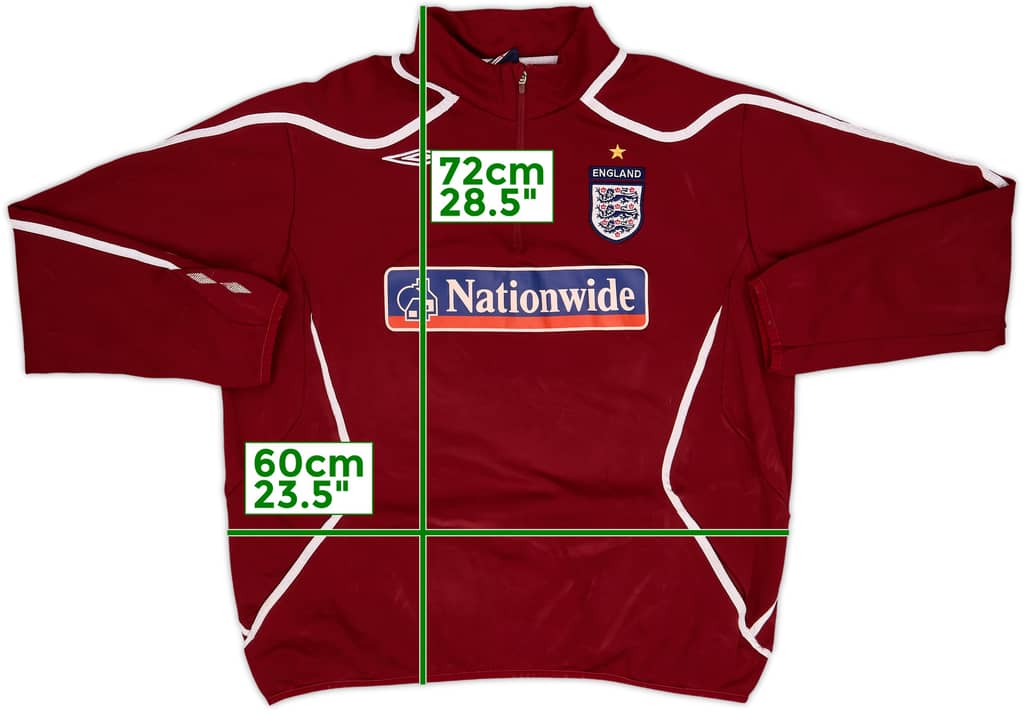 2007-09 England Umbro 1/4 Zip Drill Top - 5/10 - (XXL)