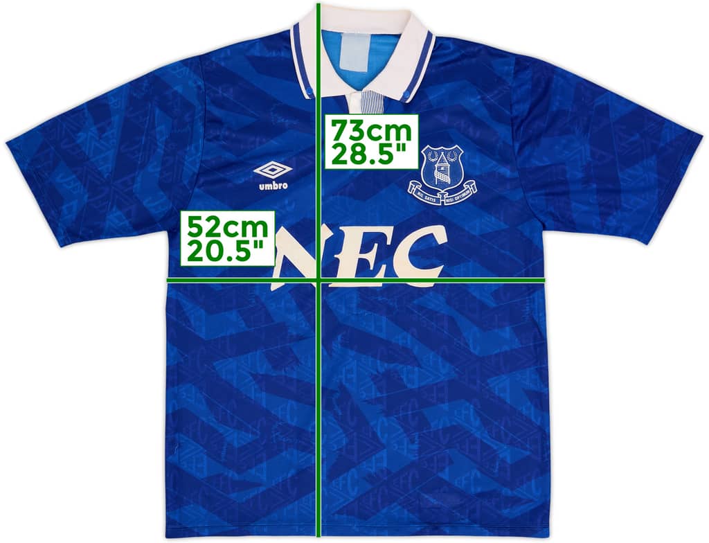 1991-93 Everton Camiseta de local - 8/10 - (L)