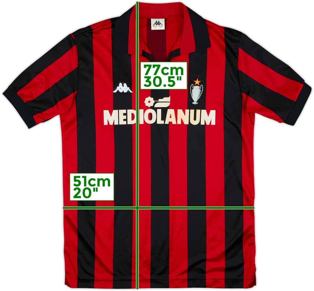 1989-90 AC Milan Home Shirt - 7/10 - (L)